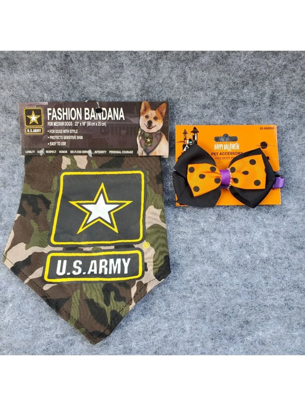 U.S. Army Camouflage Dog Bandana And Halloween Bow Tie Fashion Style For Pets